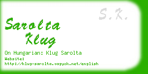 sarolta klug business card